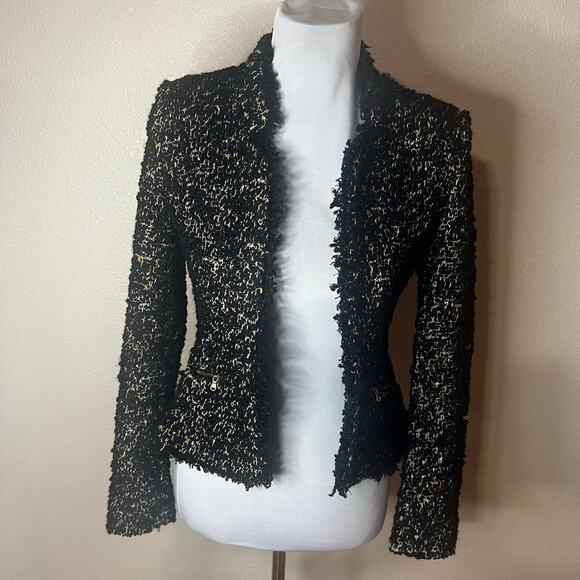 Zara Jackets & Blazers - Zara Trafuluc black textured tweed blazer WOMENS SMALL